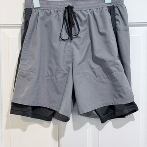 Nike Men’s Dri-FIT Flex Stride Grey & Black Training Shorts 5’ Inseam Size S